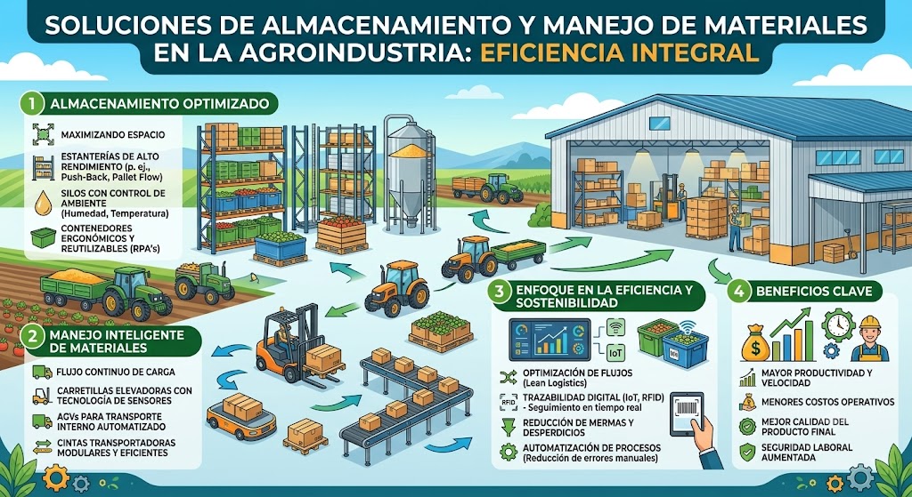 Soluciones de Almacenamiento y Manejo de Materiales en la Agroindustria  Opción enfocada en eficiencia.